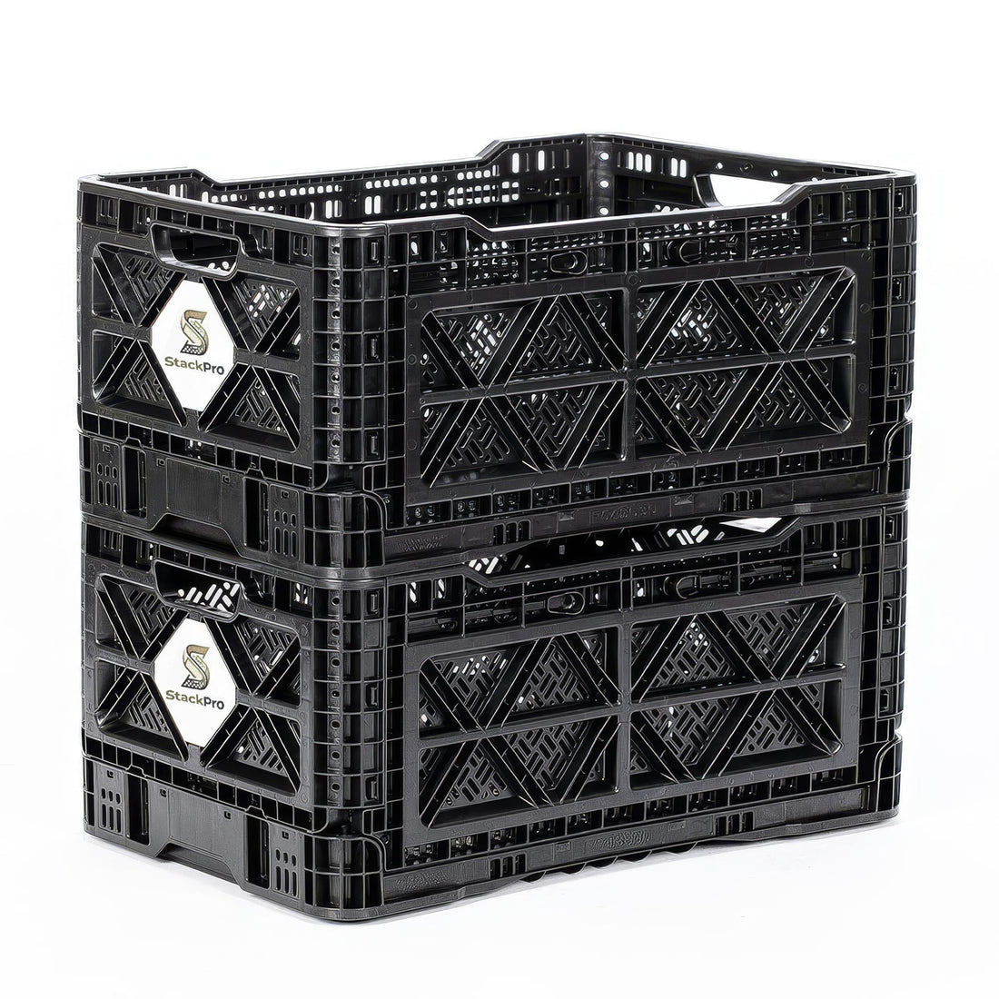 StackPro 90L Collapsible Storage Crate Folding Type