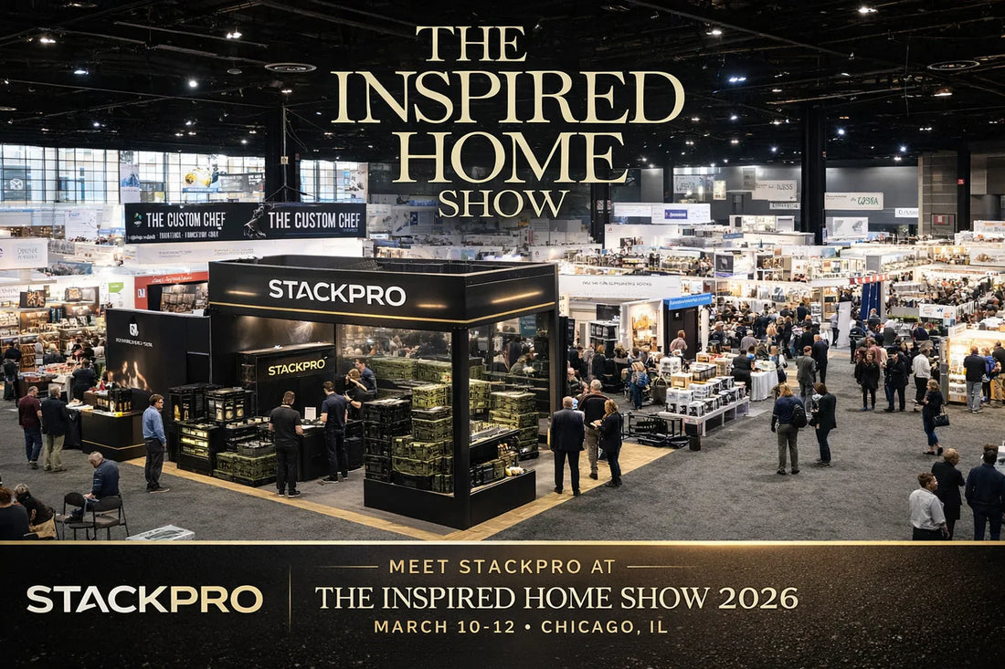 StackPro collapsible crates showcased at The Inspired Home Show 2026 in Chicago
