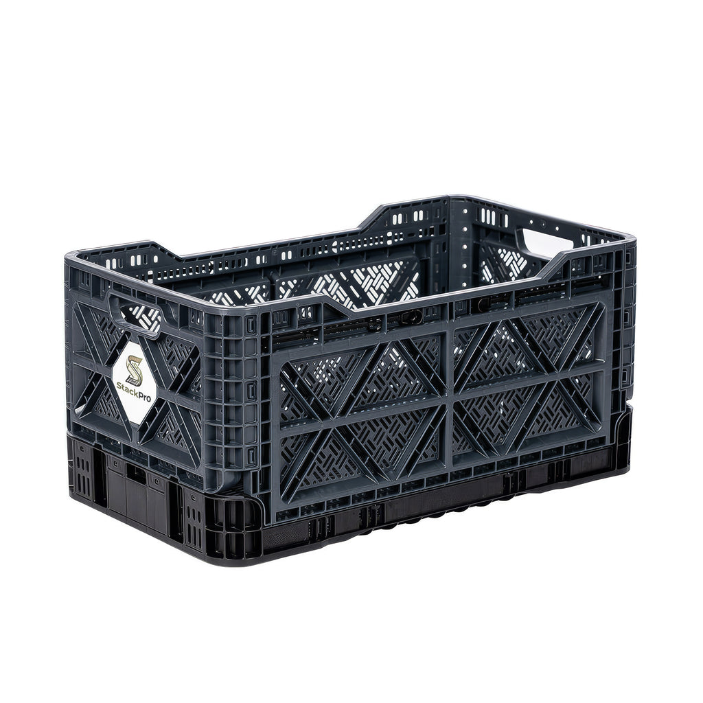 StackPro 90L Collapsible Storage Crate – Folding Type