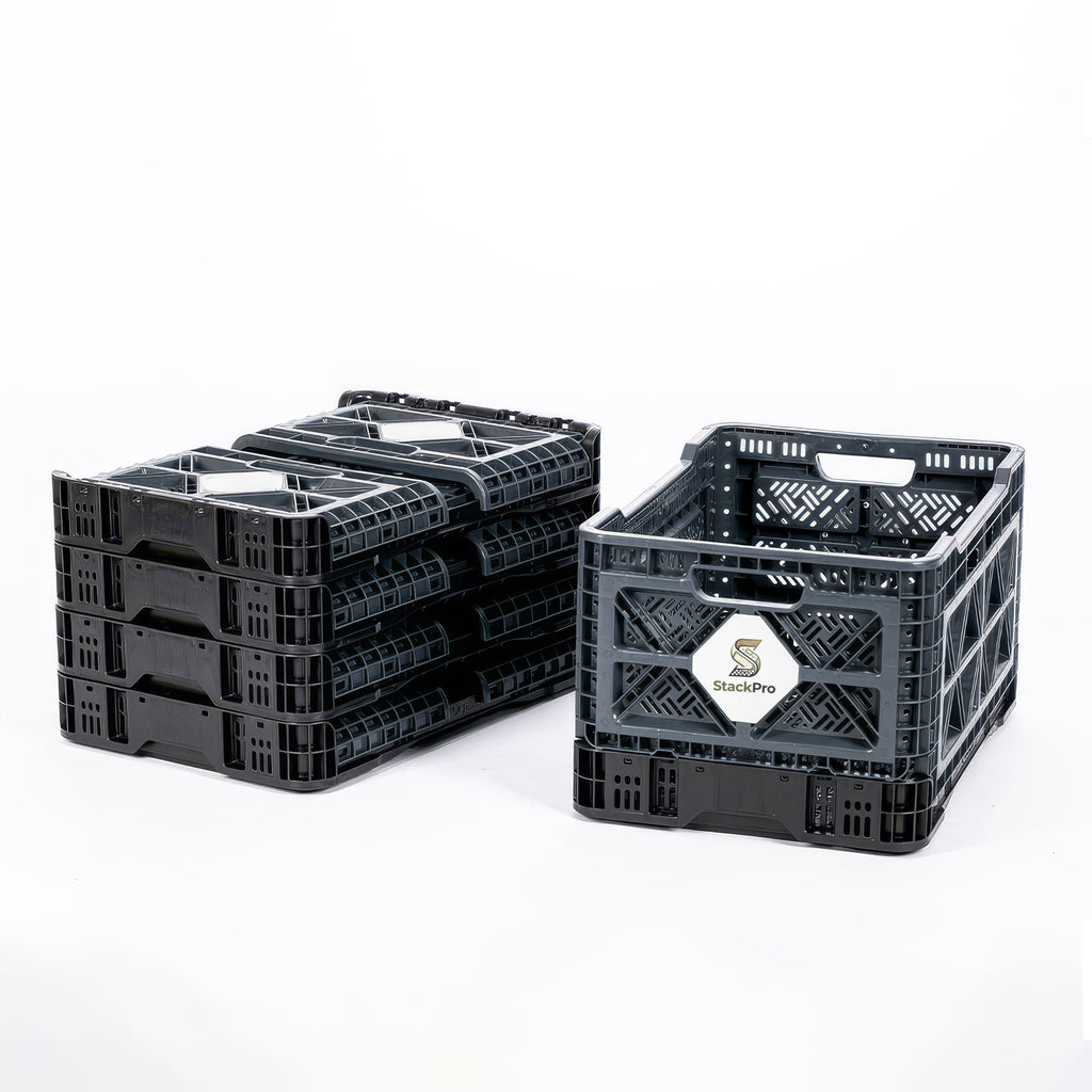 StackPro 90L Collapsible Storage Crate – Folding Type