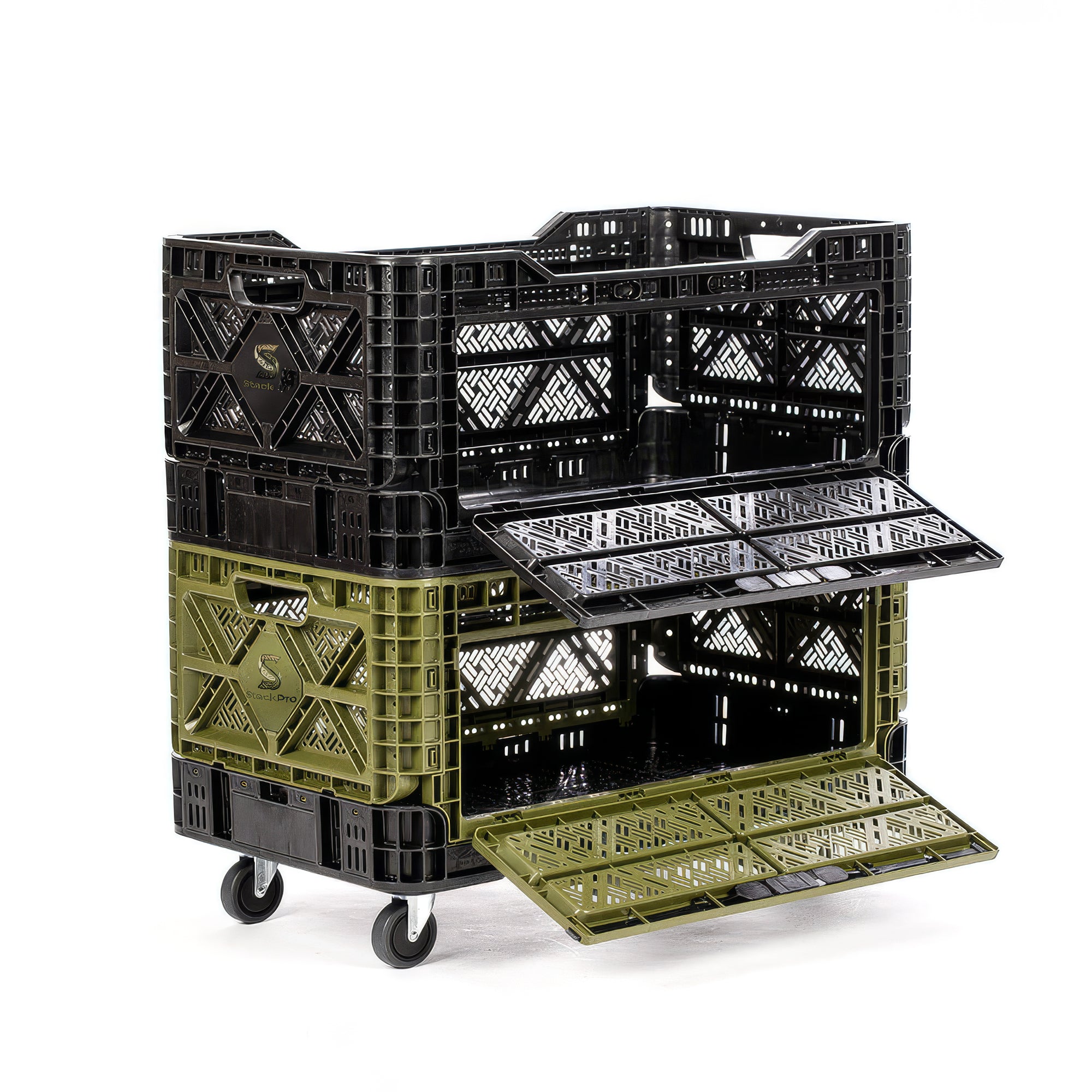 StackPro 90L Collapsible Storage Crate – Front Access Type