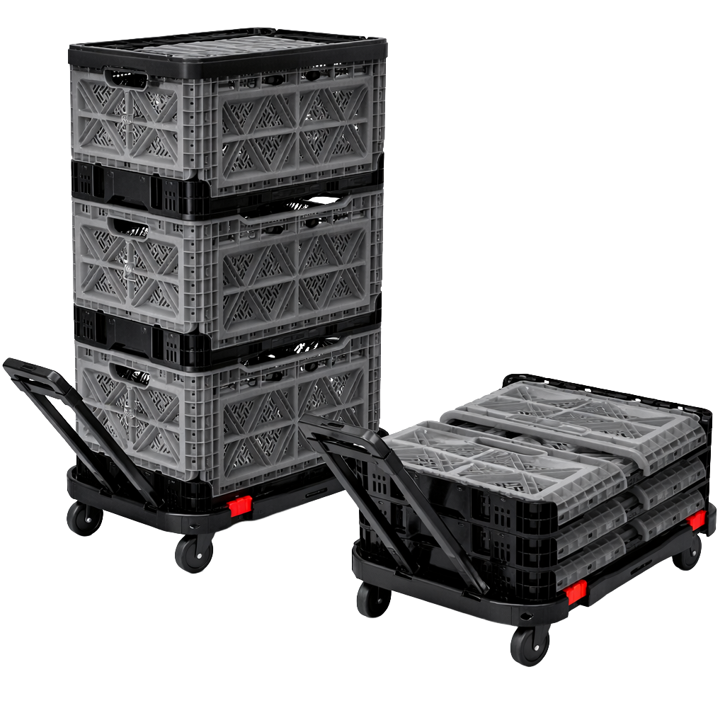 StackPro Folding Hand Cart for 48L Crates (12.7 gal)