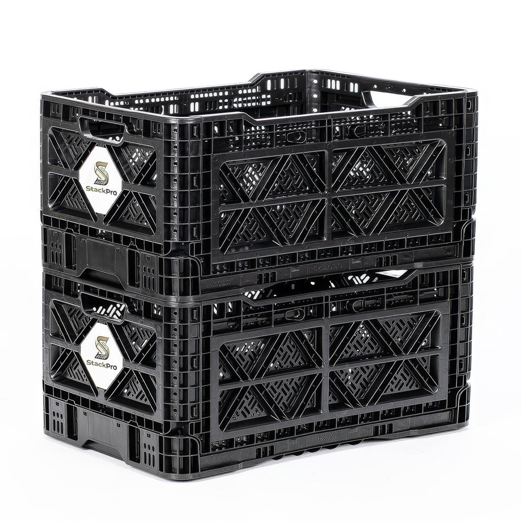 StackPro 90L Collapsible Storage Crate – Folding Type