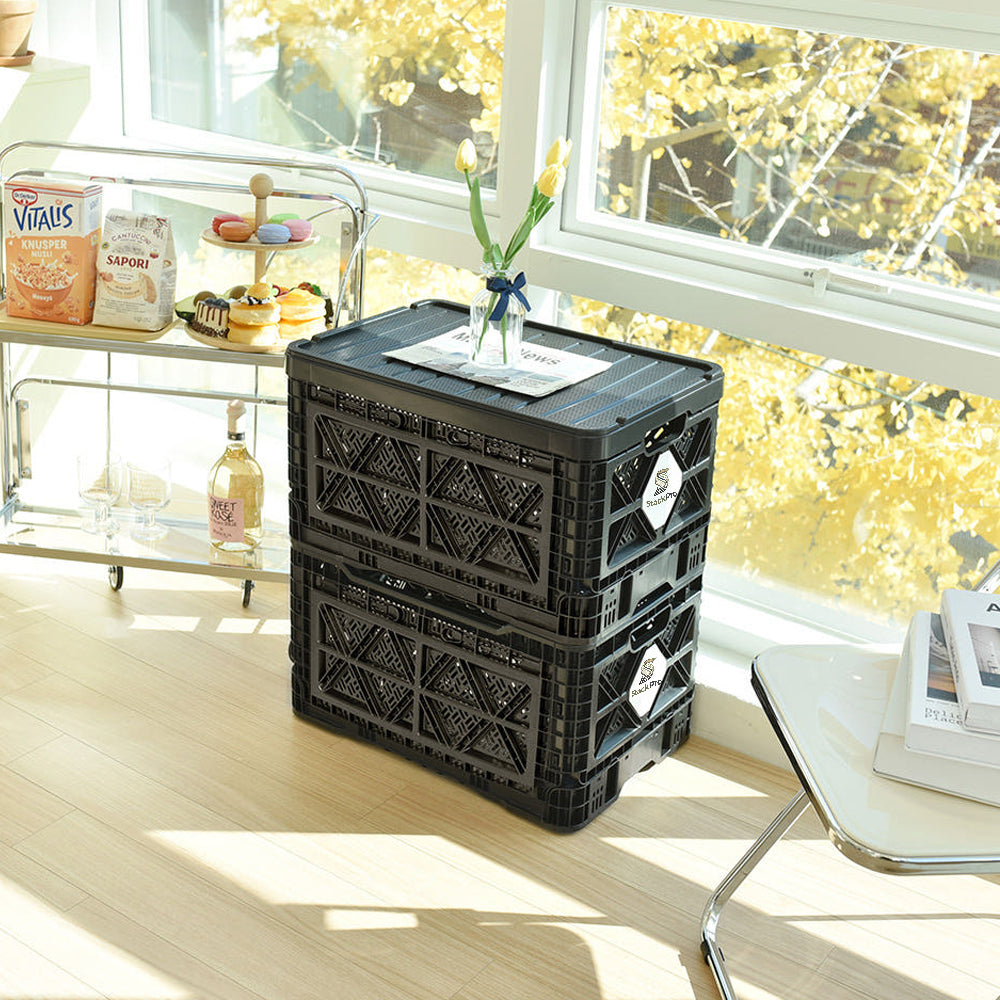 StackPro 48L Collapsible Storage Crate – Folding Type