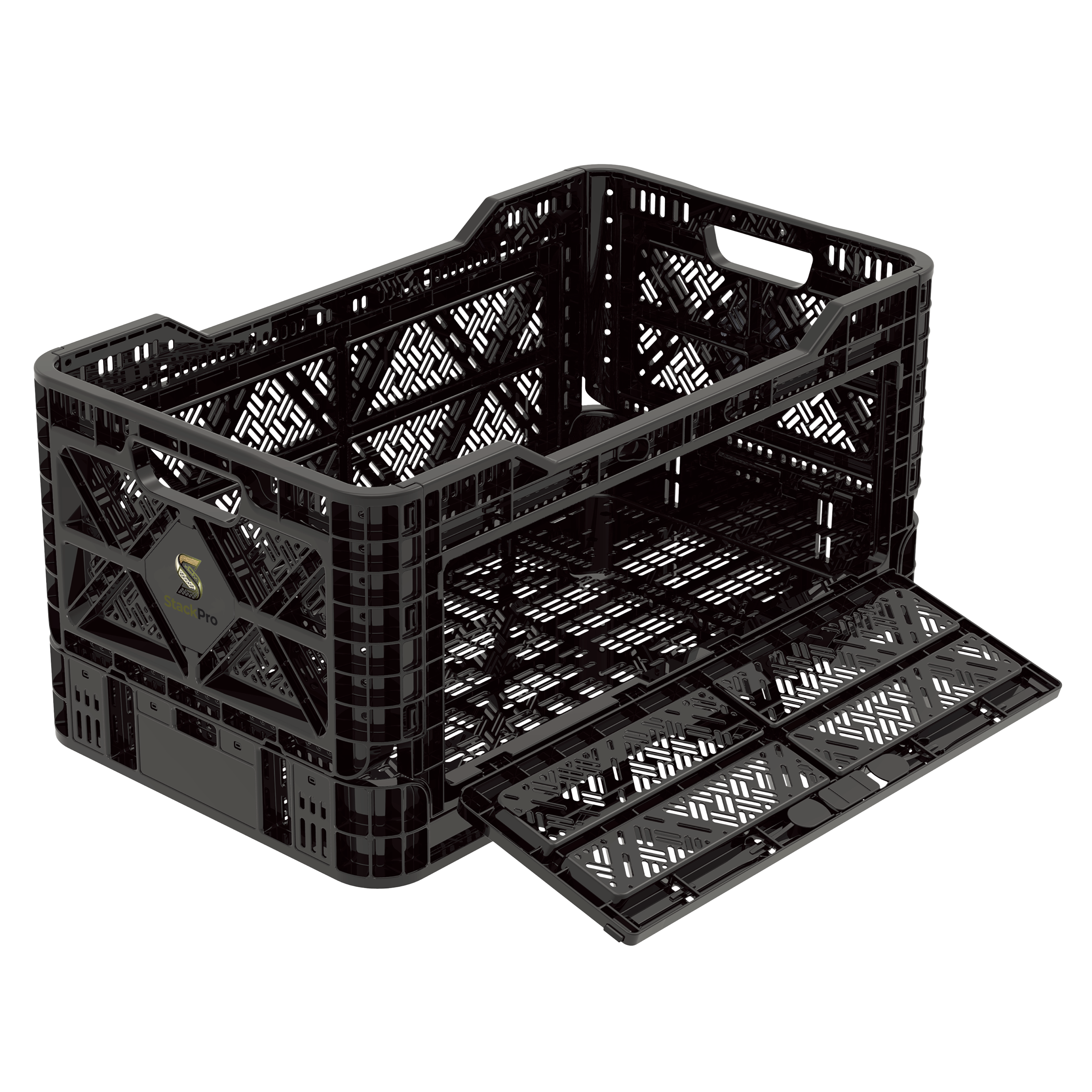 StackPro 90L Collapsible Storage Crate – Front Access Type